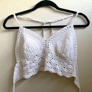 White Crochet Top